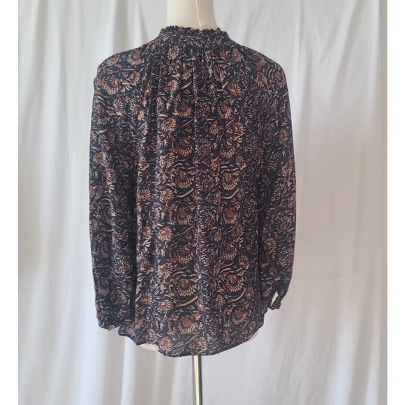 Faherty Womens Artisan Block Print Multicolor Portia Blouse Top Small - Picture 7 of 8